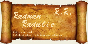 Radman Radulić vizit kartica